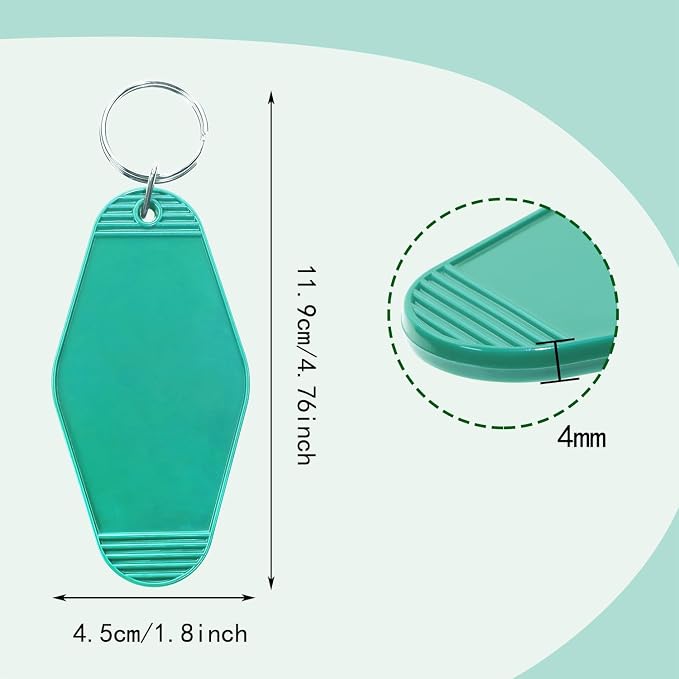 8PCS Motel Keychain Blank Hotel Key Tags Holder - Image 2