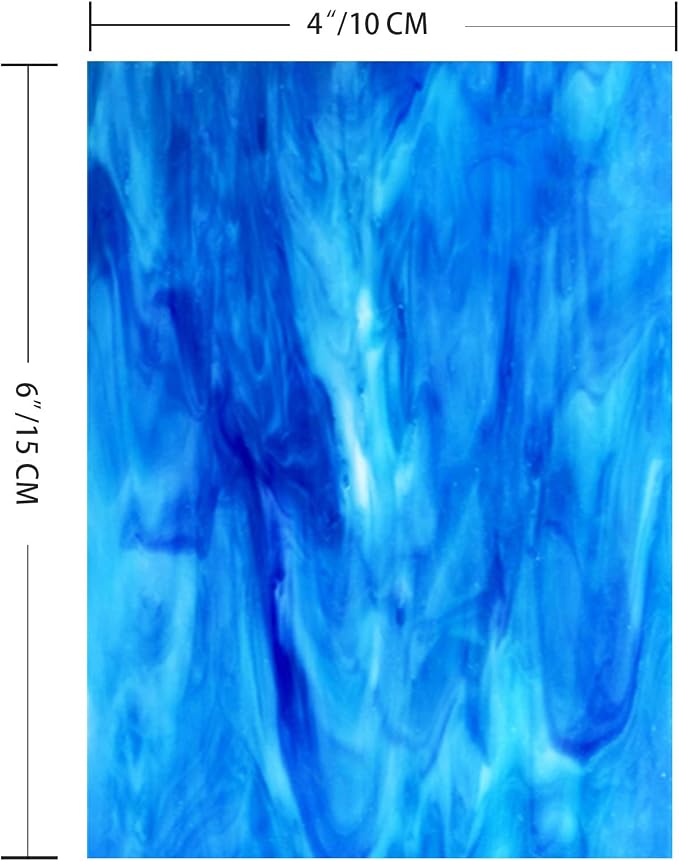 9 Pack Blue Stained Glass Sheets, 4 x 6 inch Mosaic Glass Stained Glass Supplies - Image 4