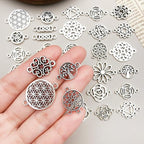 WOCRAFT 120pcs Antique Silver Flower Connector Charms - Image 5