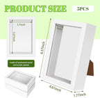 VOKOY 5 Pack 4" x 6" Shadow Box Frame, Small Wood Hollow Picture Frame - Image 2