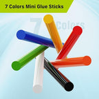 Mini Hot Glue Sticks in Vibrant Colors, 0.27" Diameter and 4" Long Hot Melt - Image 2