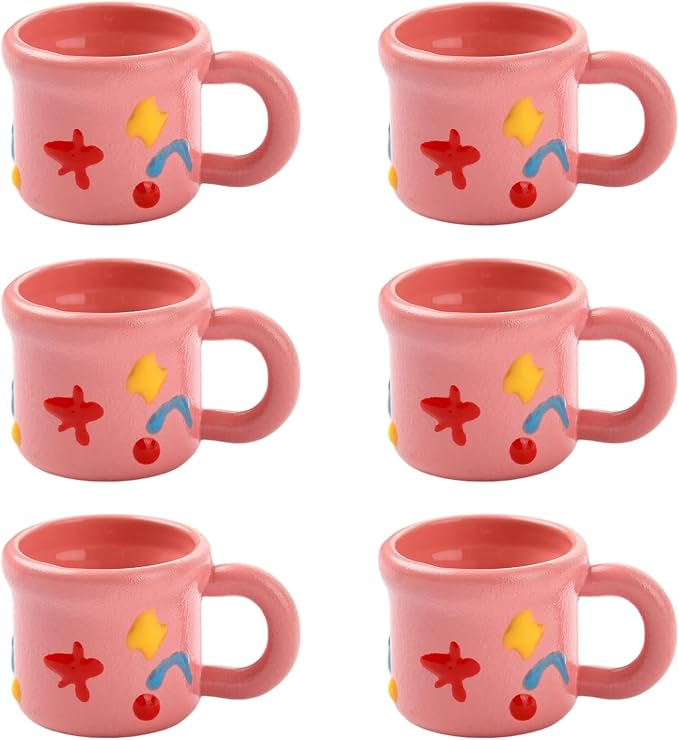 FASHEWELRY 6Pcs Alloy Mini Tea Cups by FASHEWELRY