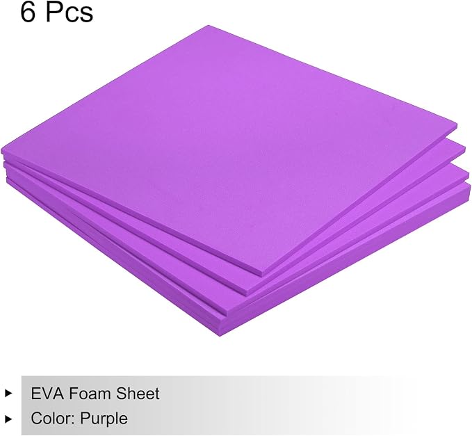 MECCANIXITY EVA Foam Sheets Purple 9.8 Inch x 9.8 Inch 5mm Thick Crafts Foam - Image 3