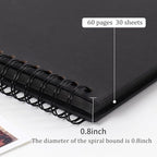 RECUTMS 12 x 12 Scrapbook Album 60 Pages Kraft Paper DIY Memory Book Black | - Image 4
