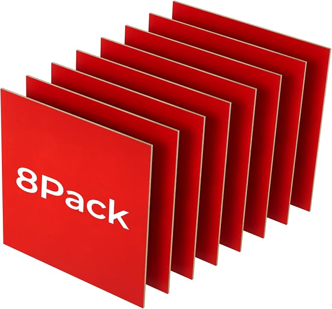 8 Pack Red Basswood for Laser Cutting, for Laser Engraving, DIY Craft Wood & by Creatorally