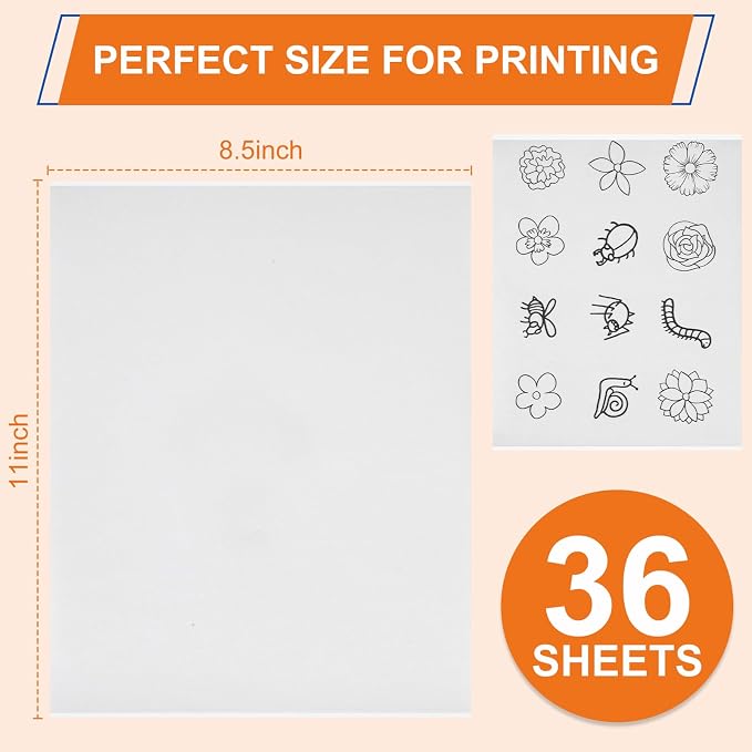 FURWEY 36PCS 8.5"x11" Wash Away Embroidery Stabilizer – Self Adhesive & - Image 2