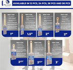 10 Pack Pro-Grade Premium Wall/Trim House Paint Brush Set Great - Image 2