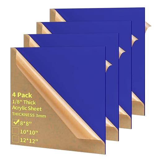 1/8 Thick 8 x 8 inch Acrylic Sheets by gdhwcxl