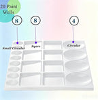 Lyellfe 10 Pack Plastic Palette, 20 Well Sturdy Reusable Paint Palette - Image 4
