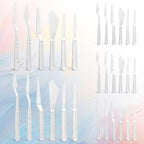 30 Pcs Paint Spatula Tools Plastic Painting Palette Knives White Art Artist - Image 7