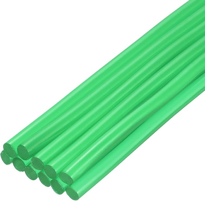 uxcell Mini Hot Glue Sticks for Glue Gun 7mm x 200mm Transparent Green 12pcs by uxcell