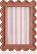AceOrbit 4x6 Inches Khaki Flower Wavy Scalloped Picture Frame Cute Wavy Edge by Unknown