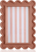 AceOrbit 4x6 Inches Khaki Flower Wavy Scalloped Picture Frame Cute Wavy Edge by Unknown