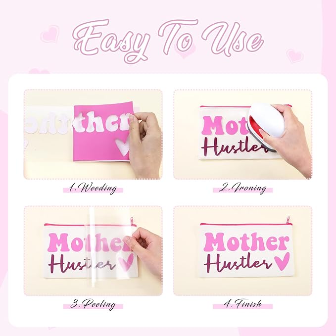 Tintnut Pink Frosting Heat Transfer Vinyl, easy cut & weed, stretch washable - Image 4