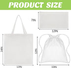 Silkfly 12 Pcs Cotton Bags Set for Tie Dye Kit 3 Style Cotton Tote Drawstring - Image 2