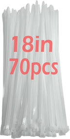 200lb Zip Ties Heavy Duty 18 Inch 70pcs, Large White Cable Tie, Thick Heat by ProfessionalinZipTies