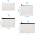12 Pieces Cotton Canvas Makeup Bag, Blank DIY Craft Bag - Image 7