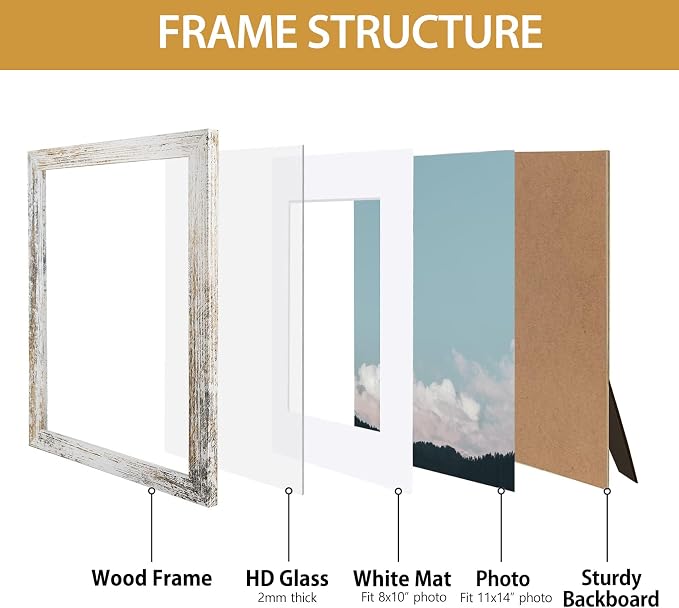 Califortree Rustic White 8x10 Picture Frame - Image 4