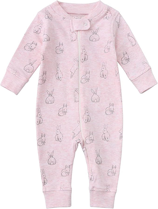 Owlivia Organic Cotton Baby Boy Girl Zip up Sleep 'N Play Pjs, Footless, Long Sleeve