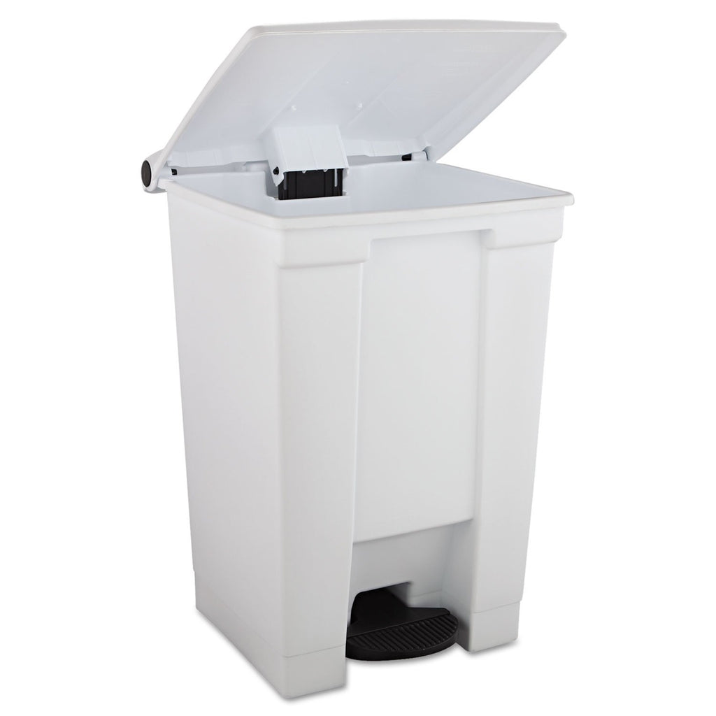 Rubbermaid Commercial Products Step-On Trash Can with Lid 12-Gallon White Hands-Free Sanitary Use Garbage Can for Medical Waste in Hospitals/Lab/Emergency/Patient Rooms