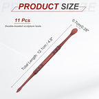 HARFINGTON 11pcs Wax Carving Tool 4.75" Double-Headed Stainless Steel Sculpture - Image 2