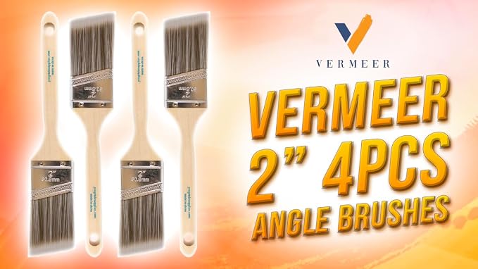 Vermeer Paint Brushes, 2 Inch Angled Paint Brush, Trim & Cut-in, 4 Pack | Sash - Image 9