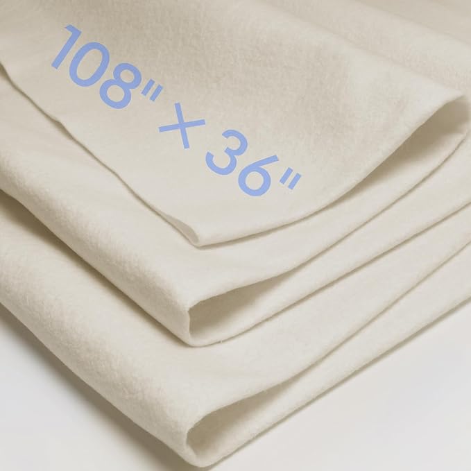 Ivory Felt Fabric Sheet 108" X 36", 1.4mm Thick Large Soft Durable Flexible by MITINU