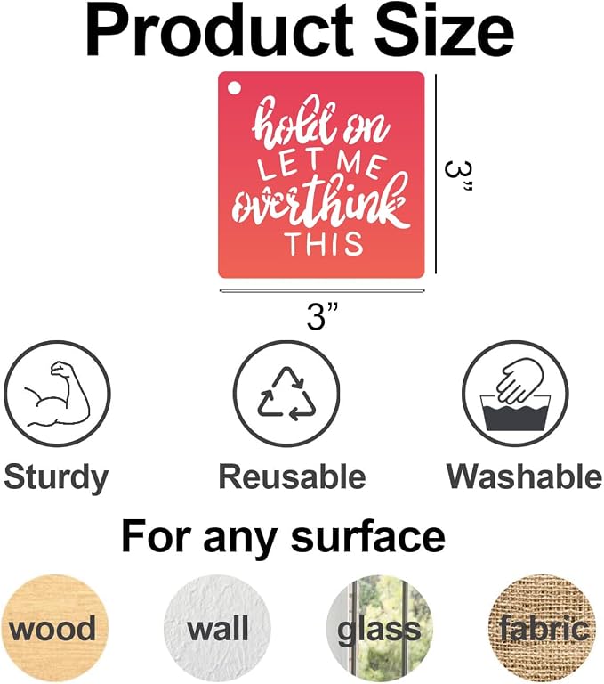 Sarcastic Painting Stencils for Crafts Reusable 3inch Funny Stencil Drawing - Image 2