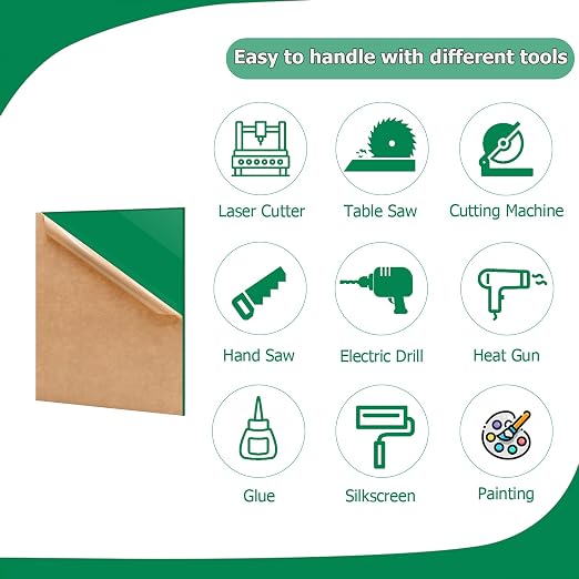 2 Pack 12'' x 16'' Opaque Green Acrylic Sheet, 3mm Thick Acrylic Plastic Sheets - Image 4