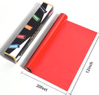 RENLITONG Red Iron on Vinyl 12Inch by 20ft Roll Heat Transfer Vinyl - Image 3