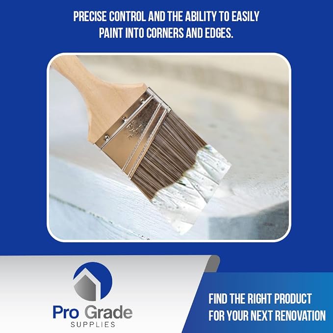 Pro Grade Paint Brushes, 3 Inch Angle Paint Brush, Walls & Trim, 12 Pack | Sash - Image 5