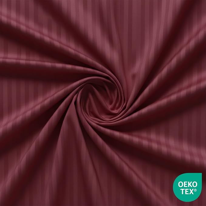 Feather & Stitch 1 Piece Fitted Sheet Full Size, 100% Cotton Damask Sateen Weave - Image 3