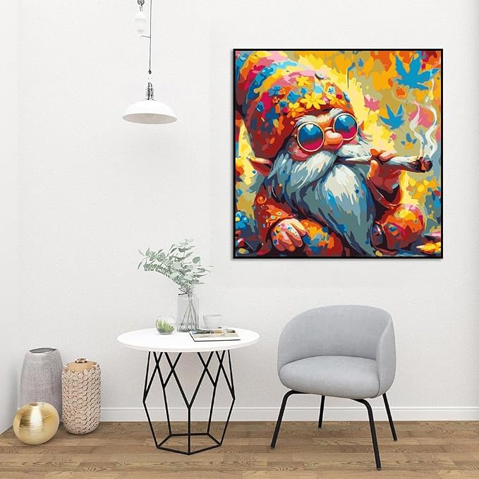 Meothan Paint by Numbers Kit for Adults Beginner 16X16 inch | Gnome Adult Paint - Image 4