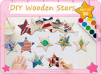 50Pcs Unfinished Wooden Stars Ornanents Independent Christmas Decoration - Image 6