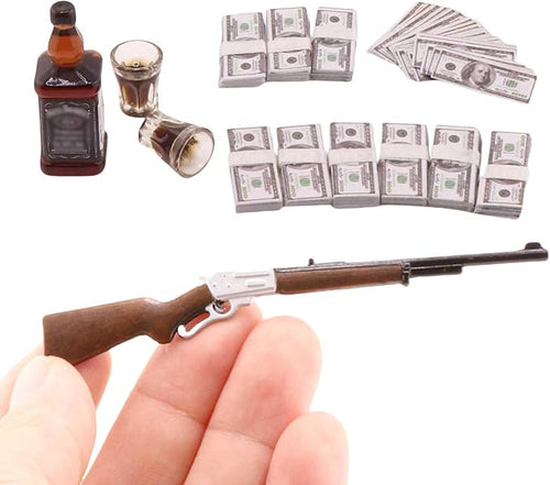 1 Set Miniature Things 1/12 Scale Dollhouse Accessories Miniature Money Mini by Unknown