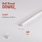 The Foamory's No Waste Half Round EVA Foam Dowel. 10mm x 2M Length. High-Density - Image 2