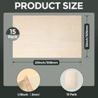 15 Pack Basswood Sheets, Smooth Surface, Uniform Thickness, No Burrs, No Warping - Image 2