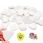 Lifetop 20PCS Smooth Painting Rocks, 1.2"-2.0" White, Flat Natural Irregular - Image 2