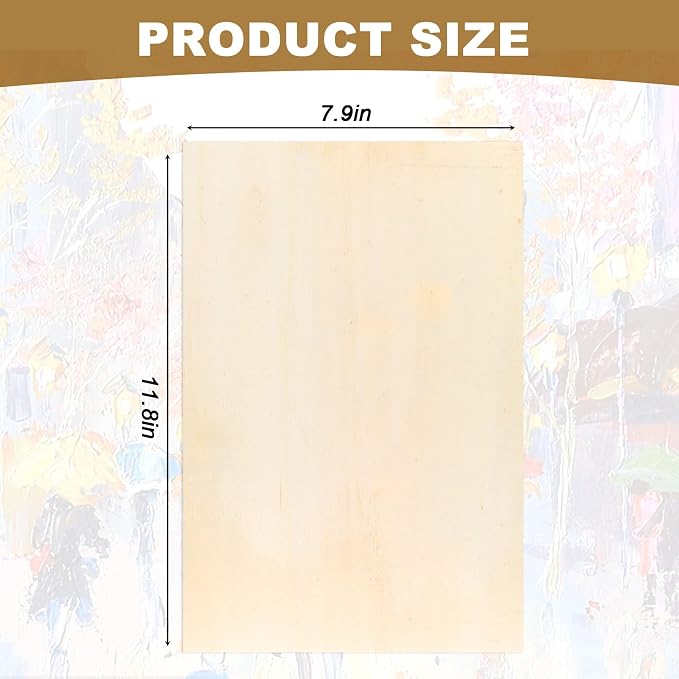 15 Pack Unfinished Wood Canvas Panels Kit 11.8x7.9 Inch Wooden Panel Boards - Image 3