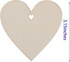 60pcs Unfinished Wood Heart-Shaped Cutouts - Image 2