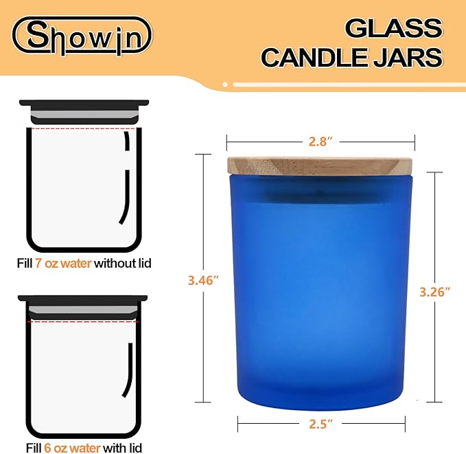 SHOWIN Thick Candle Jars for Making Candles 16 Pcs, 7 OZ Empty Jars - Image 4