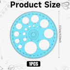 Circle Template for Drawing, Plastic Circle Stencil Geometric Circle Ruler for - Image 2