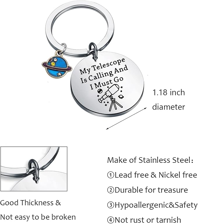 WSNANG Astronomy Gift Spacemen Gift Astronaut Keychain My Telescope Is Calling - Image 7