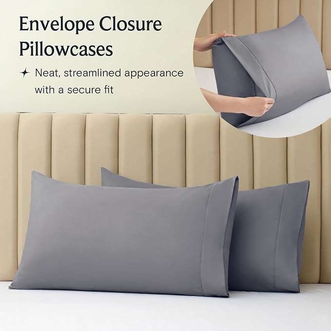 LuxClub 3 PC Twin XL Sheet Set, Deep Pockets Wrinkle Free Cooling Bed Sheets - Image 8