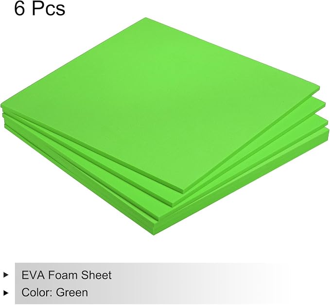 MECCANIXITY EVA Foam Sheets Green 9.8 Inch x 9.8 Inch 5mm Thick Crafts Foam - Image 3