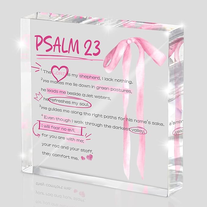 Pink Bow Room Decor, Valentines Day Decor, Inspirational Bible Verse Quotes by MUZRUYOU
