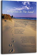 Zapeeitt Footprints in the Sand Wall Art, 24x36inch | Inspirational Christian by Unknown