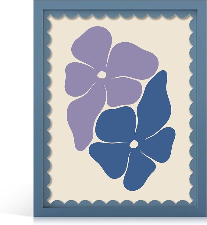 11x14 Picture Frame with Wavy Mat, Wooden Real Glass 11 x 14 Photo Frame by THKRLOF