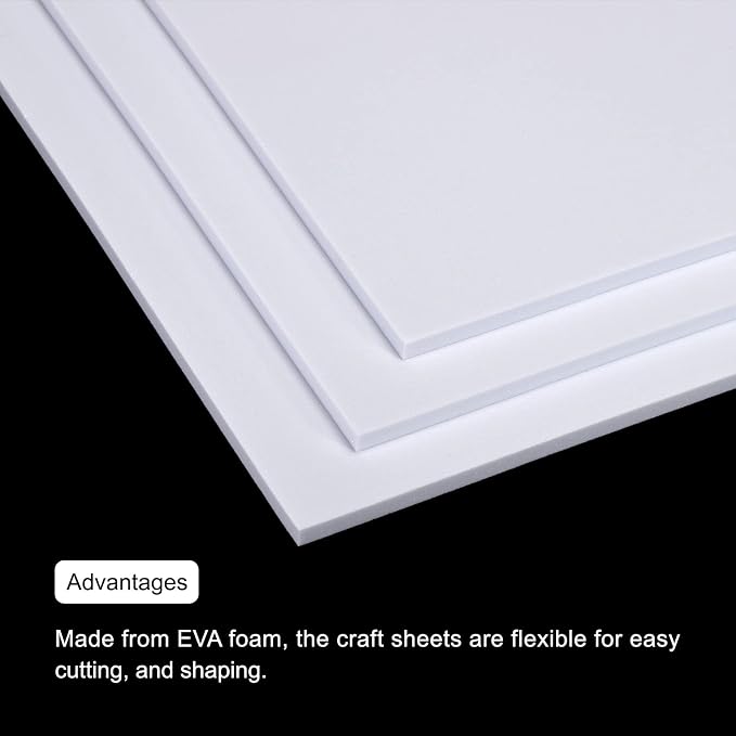 MECCANIXITY EVA Foam Sheets White 9.8 Inch x 9.8 Inch 5mm Thick Crafts Foam - Image 4