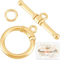 Beebeecraft 10 Sets 18K Gold Plated Toggle Jewelry Clasps Connectors Round Ring by Beebeecraft